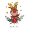 Christmas Patch New Heat Transfer T-Shirt Jeans Decoration Diy Washable Thermal Stickers Cartoon Deer With Christmas Wreath