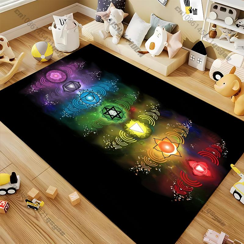 15 Size Bohemian Chakra Meditation Area Rug,Carpet Rug for Living Room Bedroom Sofa Doormat Decoration, Decoration Chambre