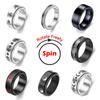 Spinner Rings Stainless Steel Rotate Freely Spinning Anti Stress Accessories Jewelry Gifts