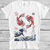 Yin Yang The Great Wave Off Koi Fish Gift Meme Gift Top Unisex Tee T Shirt M1091