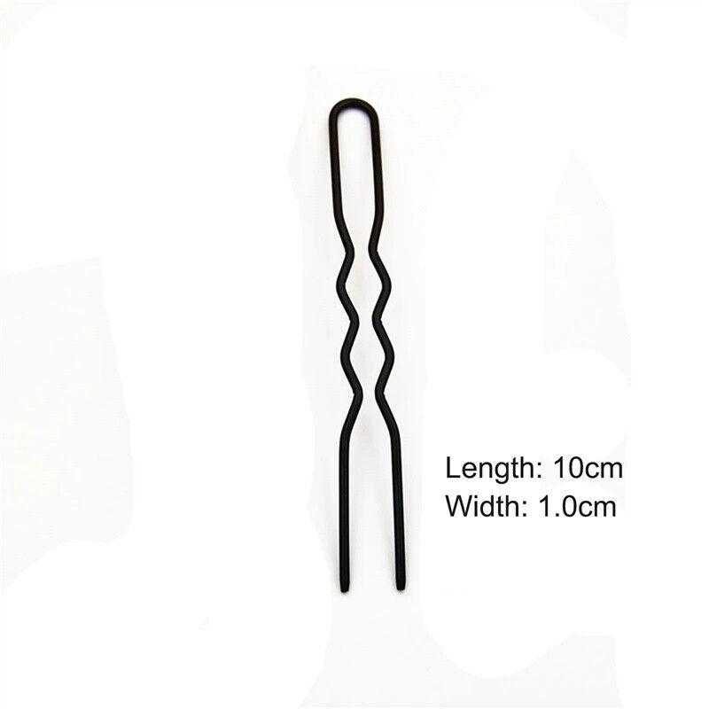 Women Hair Insert Comb Messy Bun Hair Pin Metal Wave Shape Hair Fork For Part*eh