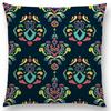 New Vivid Art Colorful Flowers Gorgeous Floral Doodle Geometry Mandala Coral Wonderland Pattern Car Cushion Cover Pillow Case