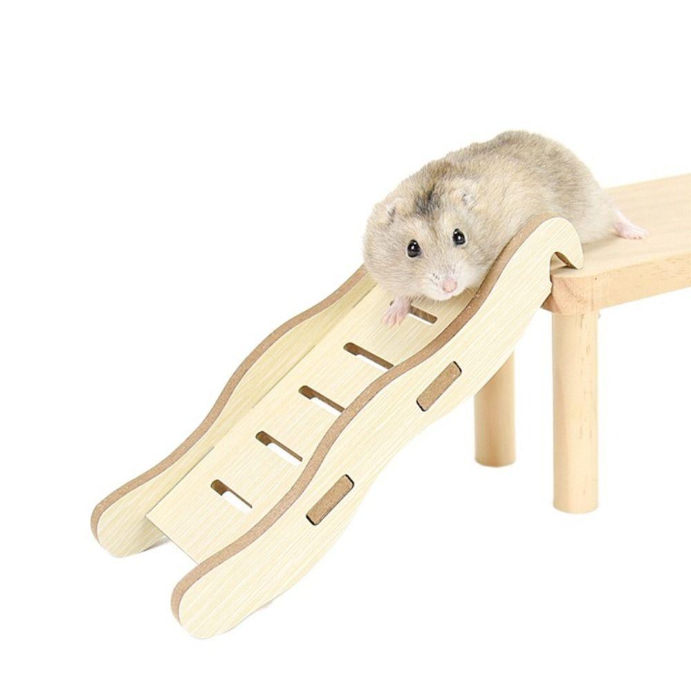 Wave Shape Wooden Hamster Ladder Decorative Hamster Suspension Bridge  for Cage