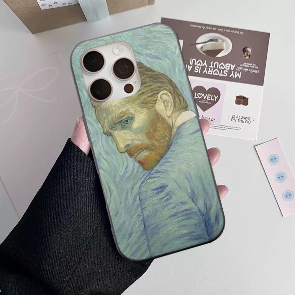 Чехол для телефона с картиной Ван Гога маслом Для IPhone 16 15 17 Pro 11 12 13 14 Pro Max Plus Мягкий Силиконовый Чехол-Ракушка с Волнистым Рисунком