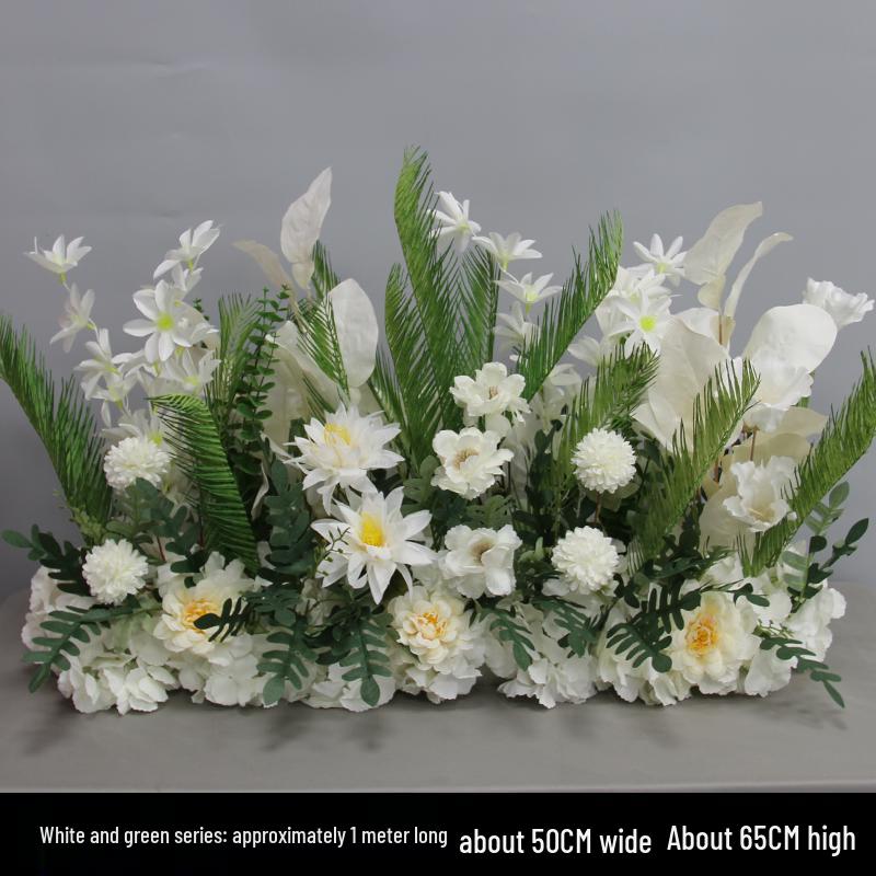 Wedding Aisle Floral Arrangement: Artificial Flower Basket & Row Decoration