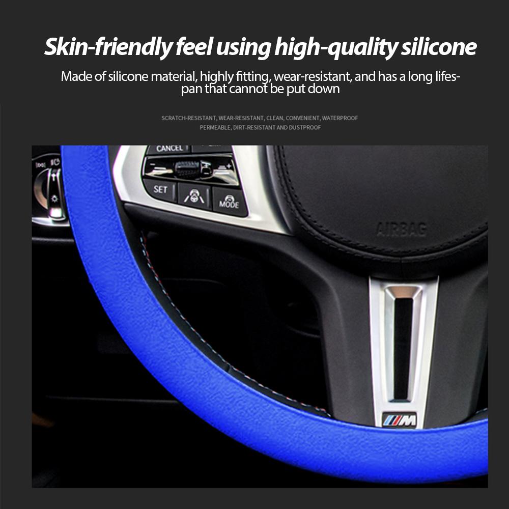 Silicone Car Steering Wheel Cover Elastic Protetive Cover Multi Color Auto interior Silica Gel Decoration Covers For Men Women