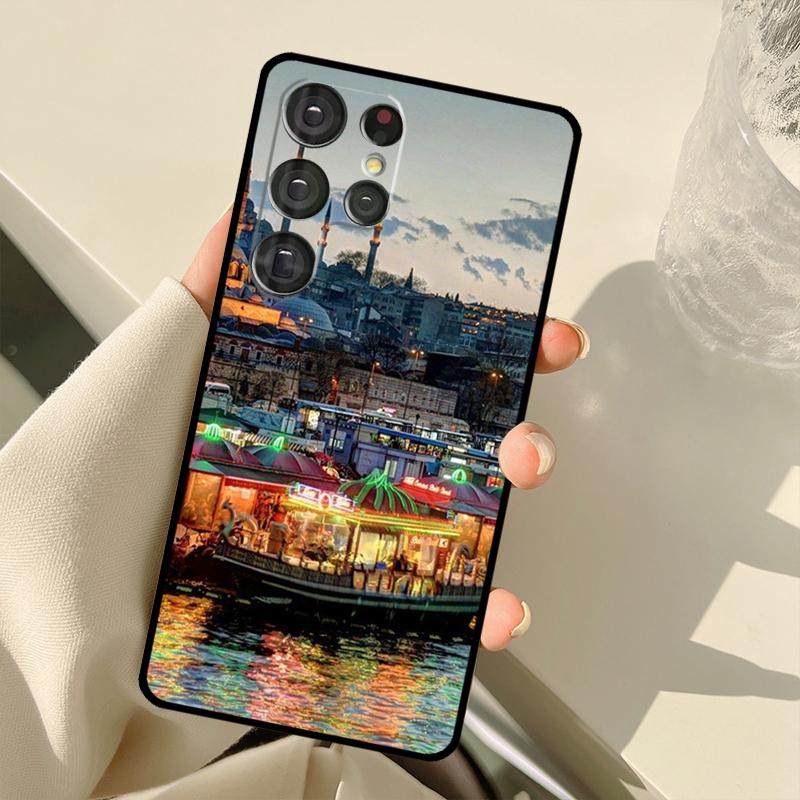 Турция Стамбул Пейзаж Здание Чехол Для Samsung Galaxy S23 S22 S21 Ultra Note 20 S8 S9 S10 Note 10 Plus S20 FE S21 FE Чехол