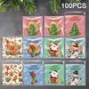 50/100pcs DIY Xmas Biscuit Bag Self Adhesive Sugar Cookies Bag New Christmas Candy Bag  Christmas