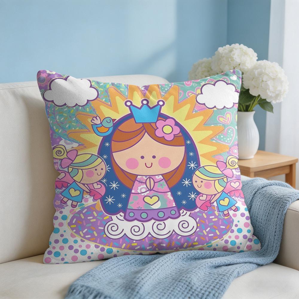 Virgin Mary Art CUTE Cushion Cover Square Pillow Bedroom Sofa Leisure Comfort Living Room Home Decoration X