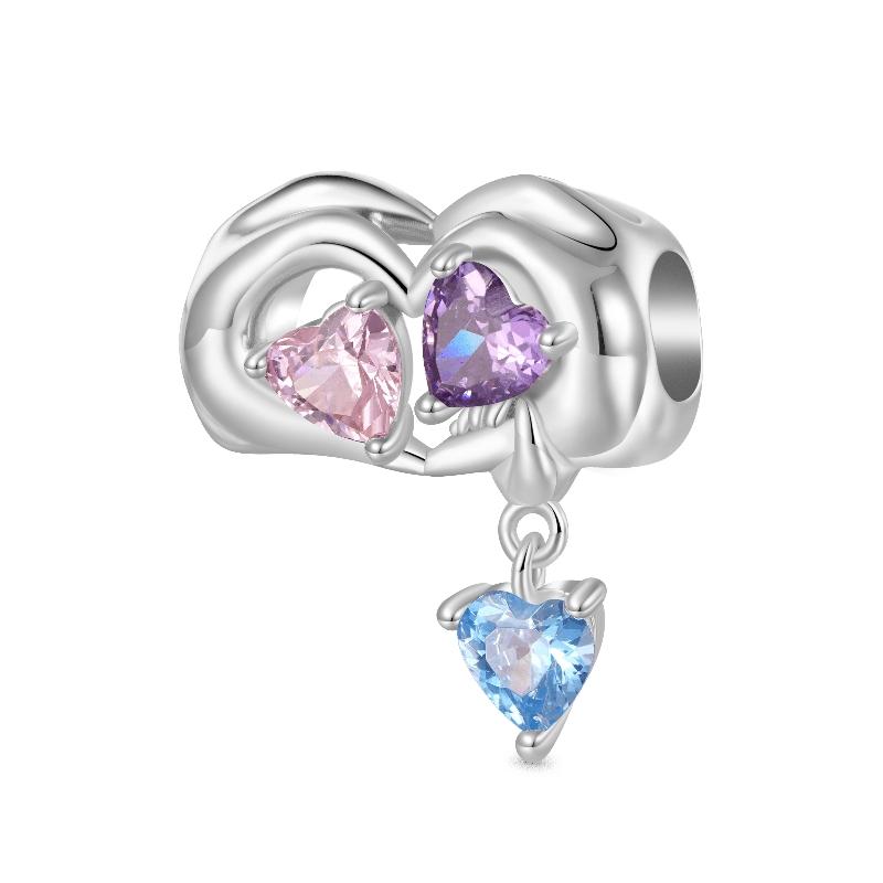 New Copper Blue Heart Butterfly Pineapple Golden Lily Pendant Diy Charm Bead Fit For Original Bracelet Women'S Luxury Jewelry