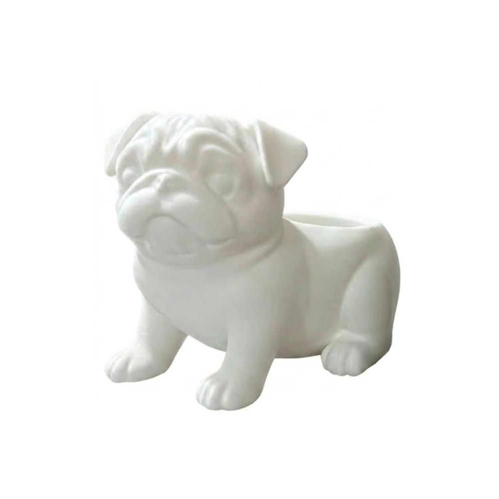 Plastic Pug Shaped Planter Pot 3D Printed Dog Succulent Planter Storage Flower Pot  Home Decor