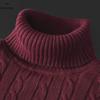 Men's Thick Cotton Turtleneck Sweater with Soft Velvet Lining