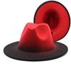 Large Edge Woolen Thickened Top Hat Men And Women Gradually Change Two-Color Top Hat Versatile British Style Felt Hat
