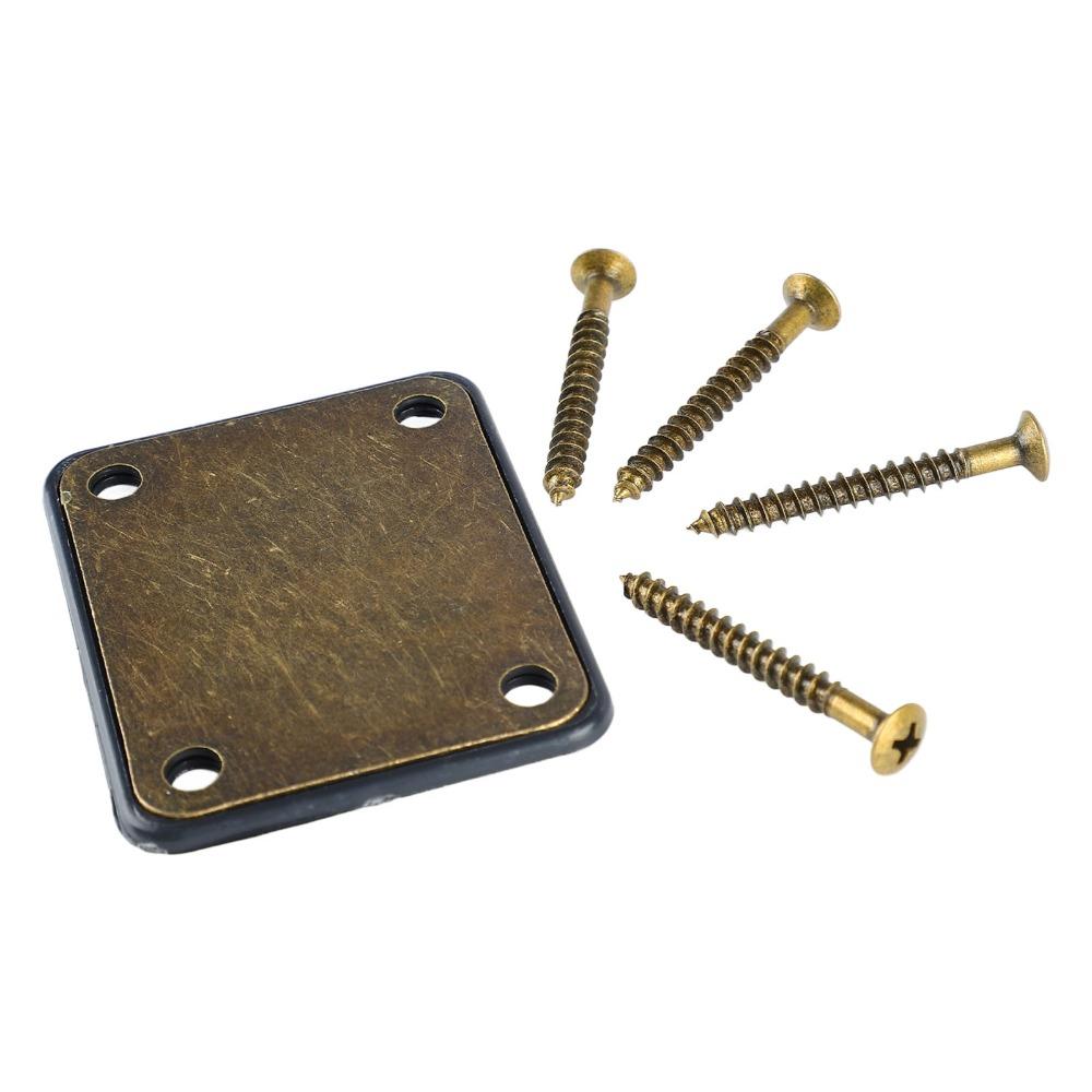 Metal+Plastic Material Electric Guitar Plate 4 Holes Bass Neck Plate  For Electric Guitar