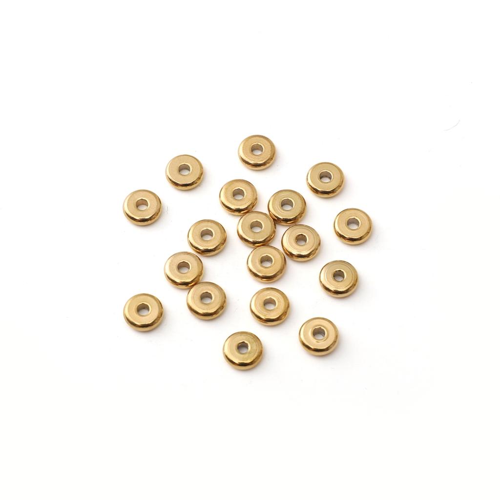 5-100 шт. Плоские круглые бусины-разделители из нержавеющей стали для изготовления браслетов, ожерелий и других ювелирных изделий своими руками