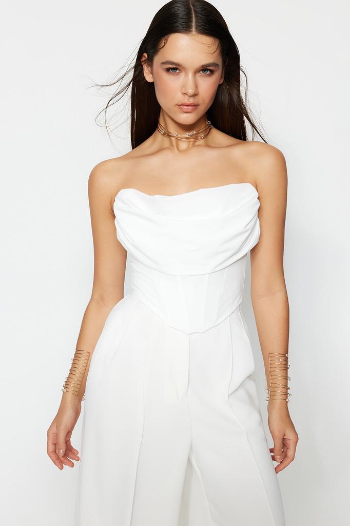 Women's Fashion New Bustier Black Crop Lined Knitted Corset Detailed Bustier