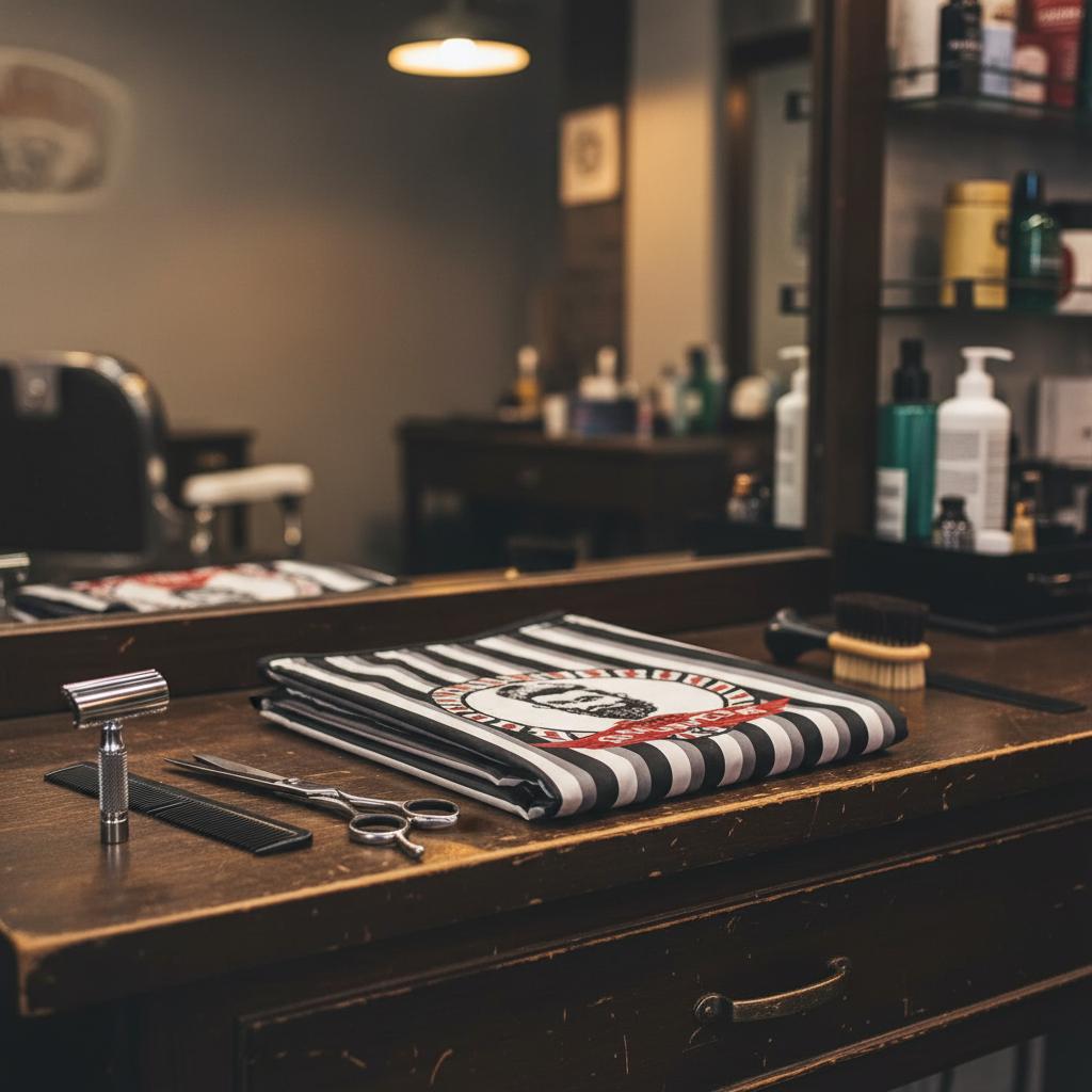 Barber's cape for a large haircut salon