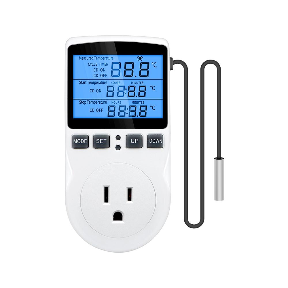 EU/US/FR Thermostat Timer Socket Digital Temperature Controller Socket Outlet With Timer Switch Sensor Probe Heating Cooling