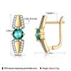 Umcho Romantic Stud Earrings Women Copper Plated Gold Color Separation Round Green Cubic Zirconia Female Anniversary Earring To Girlfriend