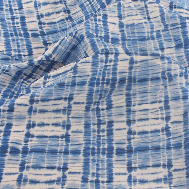 Имитация тай-дай синий краситель Цветочный принт Хлопковый поплин Тонкая ткань для DIY Детская одежда Ручная работа Аксессуары хлопковая ткань
