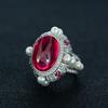 Gica Gema Кольцо из стерлингового серебра 925 пробы с овальным рубиновым жемчугом 13*18 мм, драгоценные камни и бриллианты, свадебное обручальное кольцо, ювелирные изделия