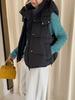 Casual autumn and winter down cotton hooded loose versatile vest vest vest women's short new jacket sleeveless