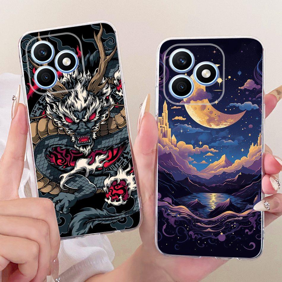 Для Honor X8d 2026 Крутой Чехол для Телефона с Рисунком Дракона и Тигра Для Honor X8D 4G Мягкий Силиконовый TPU Чехлы Бамперы