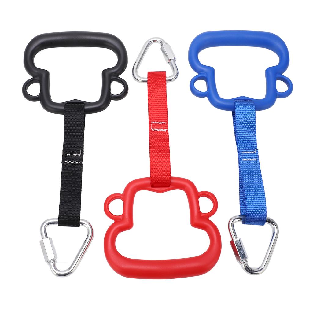3PCS Kids Gymnastic Rings Three Color ABS with Strap Pull Up Rings for Children Exercise Fitness