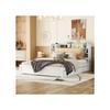 Lit - 180x200 cm - Tête de lit relevable - 4 tiroirs - Rangement intégré - Blanc