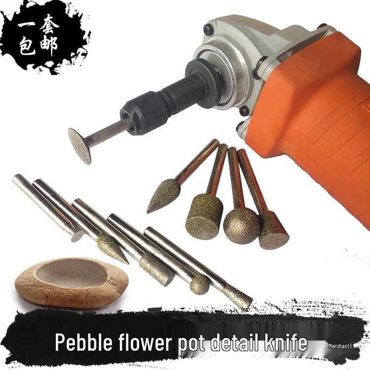 Набор для гравировки цветочного горшка и аквариума: Электрическая дрель, Реставрация гальки, Угловая шлифовальная машина и Резчик по камню