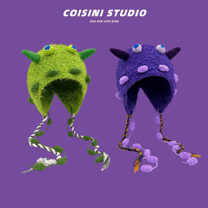 Милые медвежьи ушки Тедди флис вязаный разноцветный пуловер шапка для женщин зимние теплые защитные наушники Able Straps шапки-бомберы