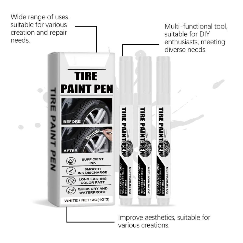 15 шт. Белый маркер для шин, водостойкий, для ремонта царапин на автомобильных шинах, быстросохнущий