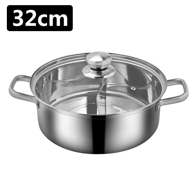 Chinese Hot Pot 304 Stainless Steel Induction Cooker Gas Stove Compatibl Kitchen Cookware Soup Cooking Pot Twin Divided