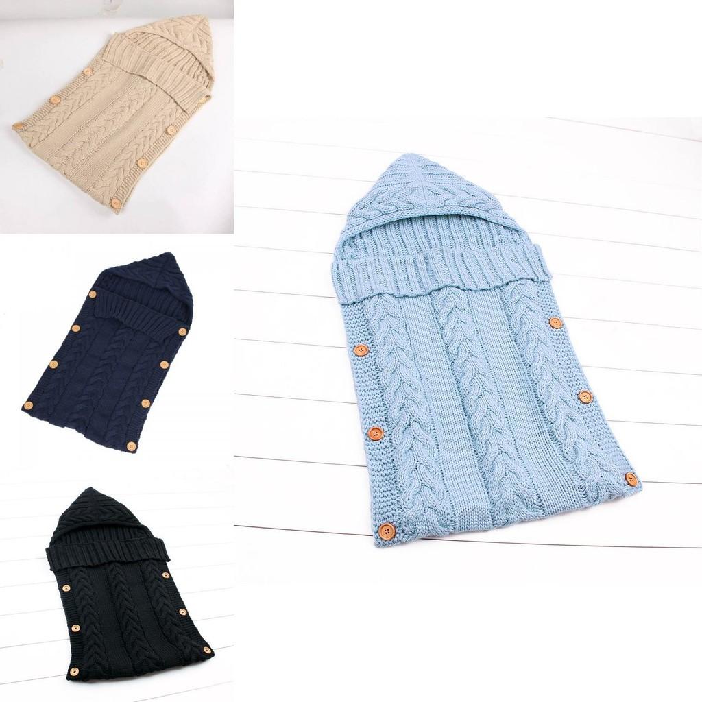 Premium Quality Newborn Sleeping Bag Baby Infants Knit Crochet Swaddle Wrap