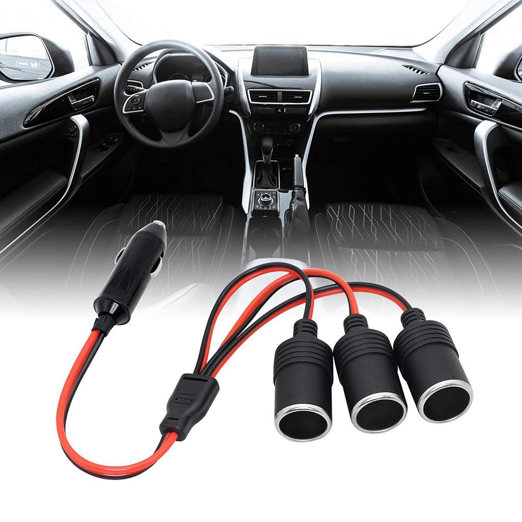 1 To 3 Car Auto Socket Lighter 12v 24v Power Charger Adapter 3 Way Socket Splitter Female Socket Plug Extension Cord Cable