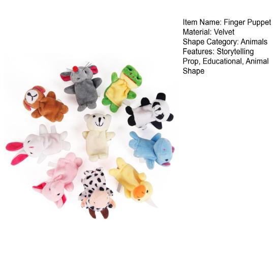 10 шт./компл. плюшевая пальчиковая кукла-животное для рассказывания историй, ролевые игры, мягкие игрушки для детей