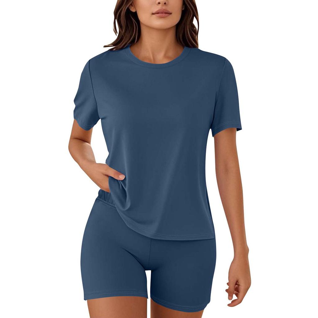 Женские пижамы из 2 предметов для женщин футболка шорты наряды одежда для сна