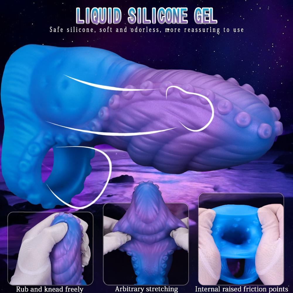 Жидкое силиконовое кольцо для пениса - Эластичное кольцо для пениса для мужчин, Усиливает удовольствие и эрекцию, Реалистичная носимая мужская игрушка