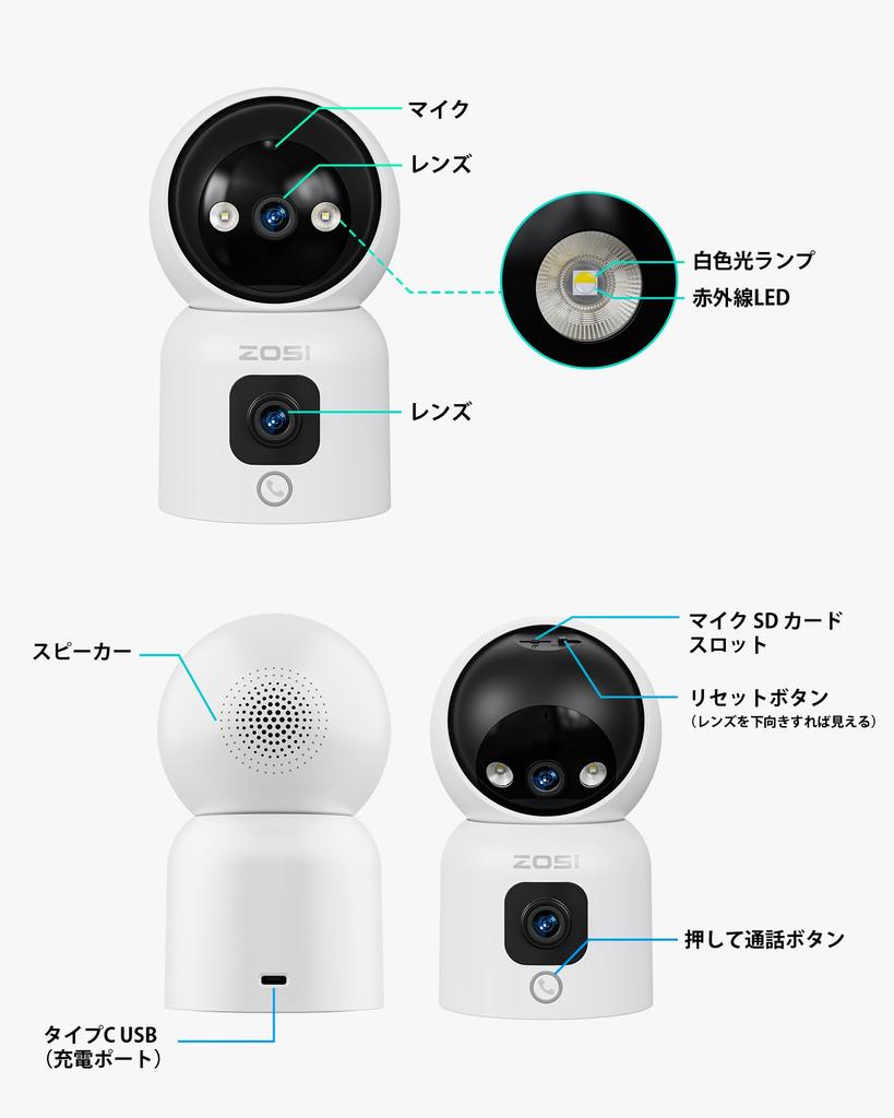 Камера безопасности WiFi Внутренняя камера безопасности с двумя объективами и двумя видами Монитор Монитор с приложением Двухдиапазонная купольная камера Вызов AI Обнаружение человека Автоматическое