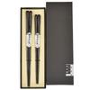 Marujyu Chopsticks Striped Ebony Engraved Wooden Chopsticks Pair Black Box 800215 2 Sets 23cm/21cm