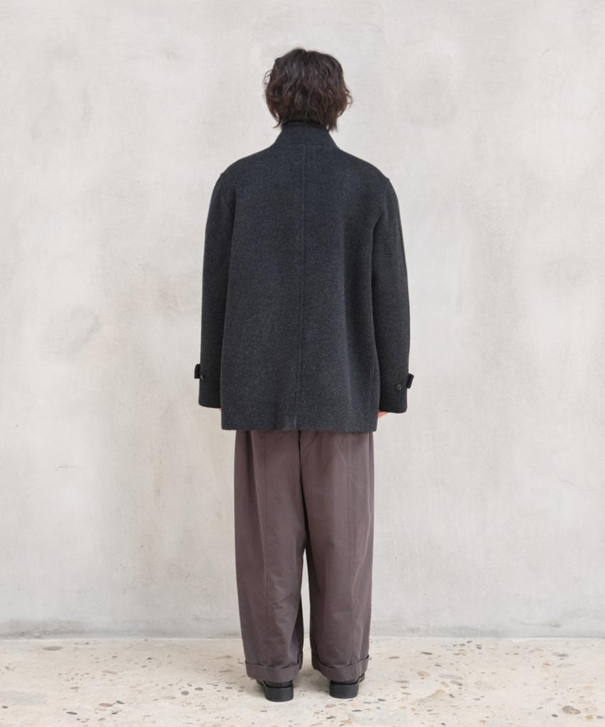 HORLISUN Baron Wool Half Coat Dark Navy