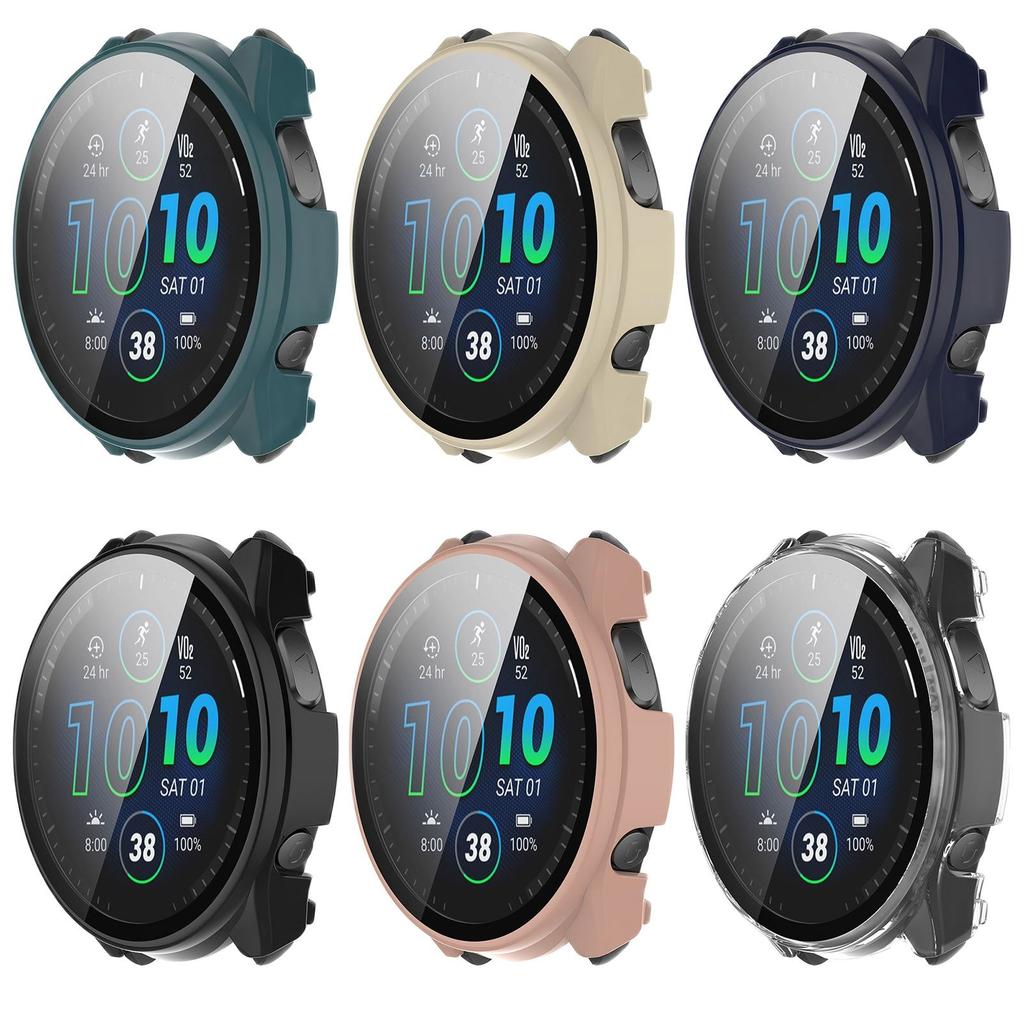 Full Protective Case For Garmin Forerunner 965 Forerunner 265 265S Screen Protector Case Cover Pc 2in1 Shell+tempered Glass Film