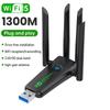 WiFi USB-адаптер 1300 Мбит/с, двухдиапазонный 2,4 ГГц/5 ГГц, WiFi-донгл, USB3.0 высокоскоростной, 802.11AC, 4-антенный беспроводной приемник, не требует драйверов