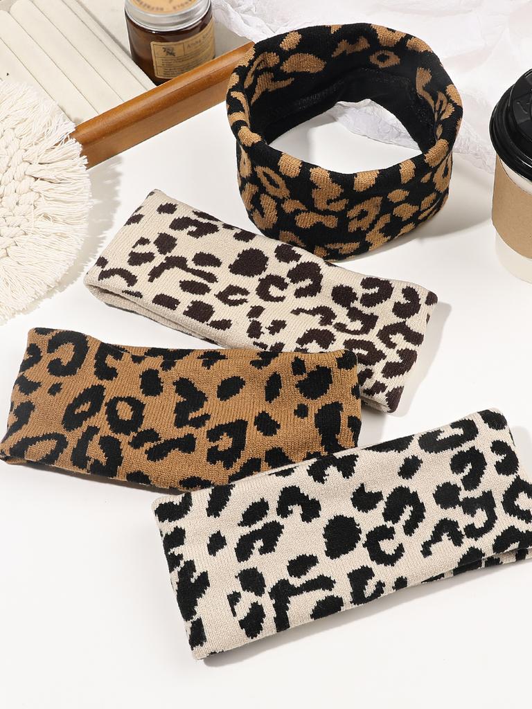 Leopard Print Accessories Yoga Hairband Hair Band Hair Bandeau Stretchy Elastic Gym Sports Fabric For Women Girls