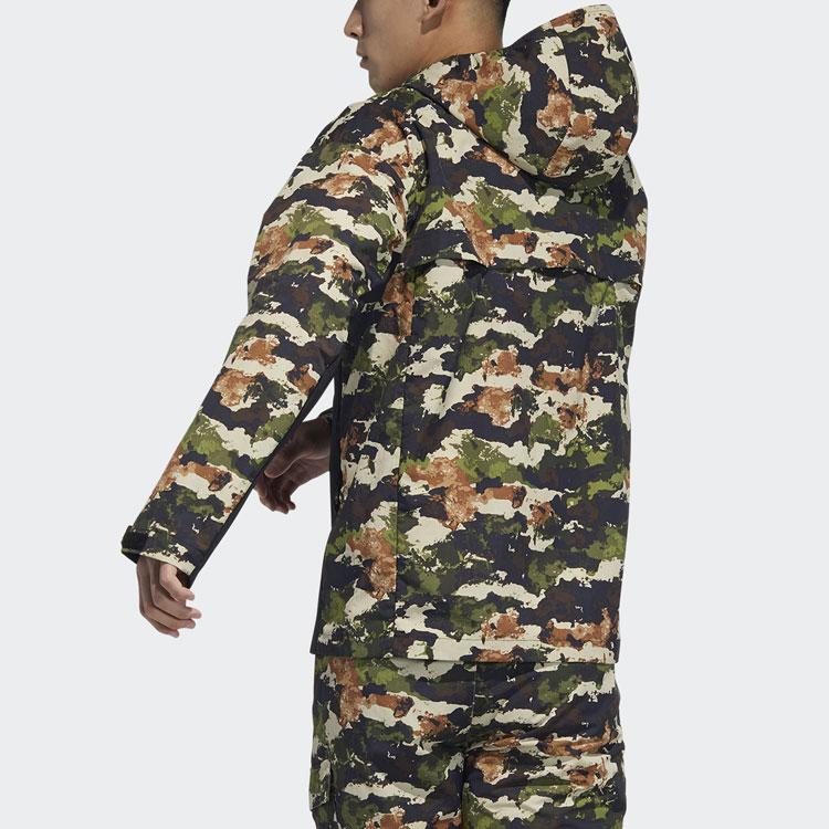 adidas Terrex Festival AOP Ветровка с камуфляжным принтом в стиле пэчворк Мужские куртки Prairie-Brown GN7594