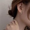 Серьги-гвоздики C-образной формы для крутых девушек, полые, с двухслойными круглыми бусинами - Простой, преувеличенный, универсальный дизайн в холодной эстетике
