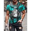 Новая летняя мужская рубашка с 3D принтом, индивидуальный тренд, молодежный повседневный топ, летняя легкая и дышащая футболка большого размера