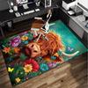 Cow In Flower Field Office Rug Chair Mat, Entryway Carpet, Suitable for Front Door, Bedroom, Living Room, Desk, Holiday Gift