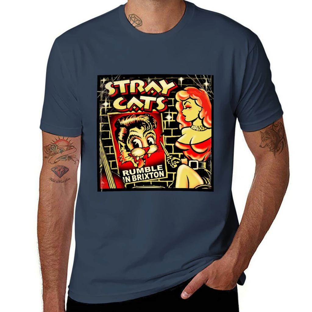 Футболка Stray Cats Brian Setzer Модная футболка с принтом для мужчин
