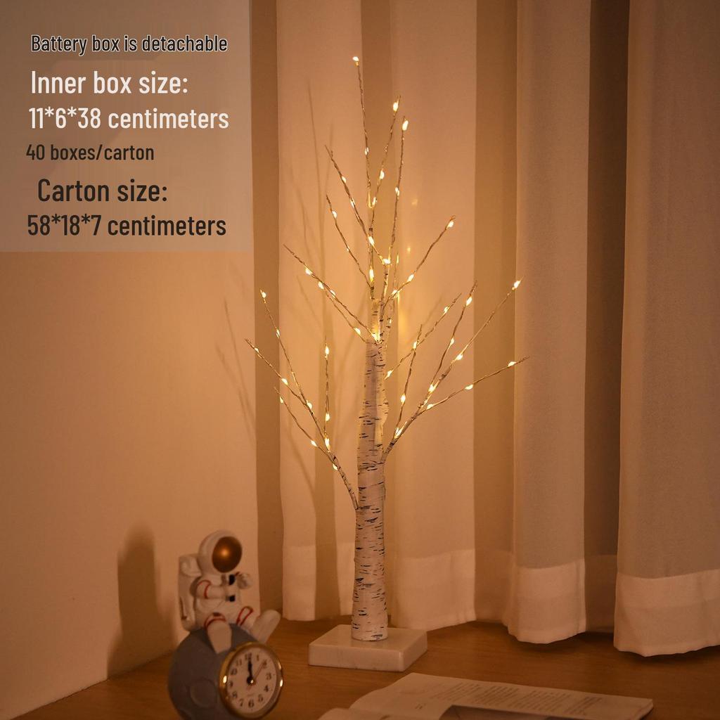 LED Birch Tree Lights: Copper Wire, Multicolor Holiday Decoration for New Year and Christmas